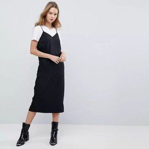 ASOS DESIGN Midi Cami Slip Dress in black